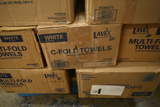PALLET LOT of 62 BRAND NEW Boxes Including 500CFT Lavex White C-Fold Standard Weight Towel - 2400/Case, 500MFT Lavex Natural Brown Kraft M-Fold (Multifold) Towel - 4000/Case, 577756M1SD 546 Piece First Aid Kit Cabinet, 35347039 8" Curved Breaking Knife with Wood Handle, 4067000990 Antunes 7000990 Platen Sheet for VCT-2 - 10/Pack, Metal Fry Baskets, 433NHTBIO EcoChoice 1/6 Standard Size Biodegradable Standard-Duty Plastic T-Shirt Bag - 500/Case 62 Times Your Bid! - Image 2 of 12