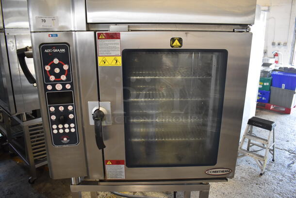 2013 Alto Shaam 10.10 ESVH Stainless Steel Commercial Electric Powered Combi Convection Oven w/ Ventless Hood and Equipment Stand on Commercial Casters. 208-240 Volts, 3 Phase. - Image 4 of 11