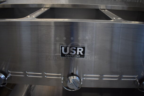 USR Cookline Stainless Steel Commercial Gas Powered 3 Bay Steam Table w/ Under Shelf. 45x23x31 Appears to be BRAND NEW!  - Image 6 of 6