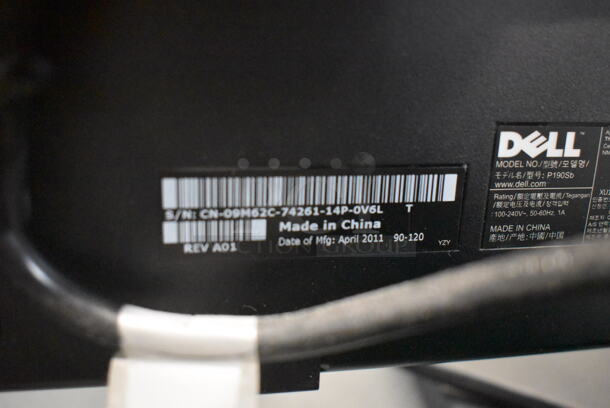 2 Dell P190St 19" Computer Monitors. 100-240 Volts, 1 Phase. 2 Times Your Bid! - Image 11 of 12