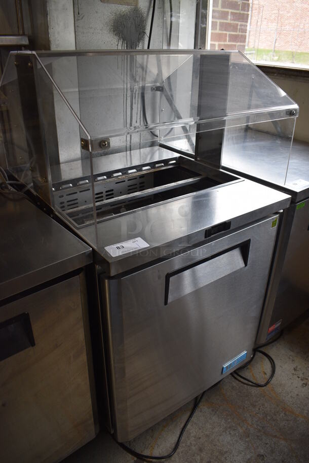 Turbo Air Model MST-26-711S Stainless Steel Commercial Single Door Under Counter Cooler w/ Poly Clear Sneeze Guard. 115 Volts, 1 Phase. 27.5x30x54. Tested and Powers On But Does Not Get Cold - Image 6 of 6