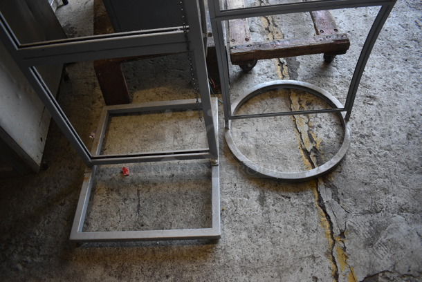 2 Gray Metal Floor Style Stands. 18.5x22x56.5, 18x18x56.5. 2 Times Your Bid! - Image 4 of 4