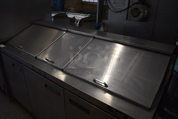 2010 Delfield 4472N-30M Stainless Steel Commercial Sandwich Salad Prep Table on Commercial Casters. 115 Volts, 1 Phase. 72x30x45.5. Tested and Powers On But Does Not Get Cold - Image 3 of 11