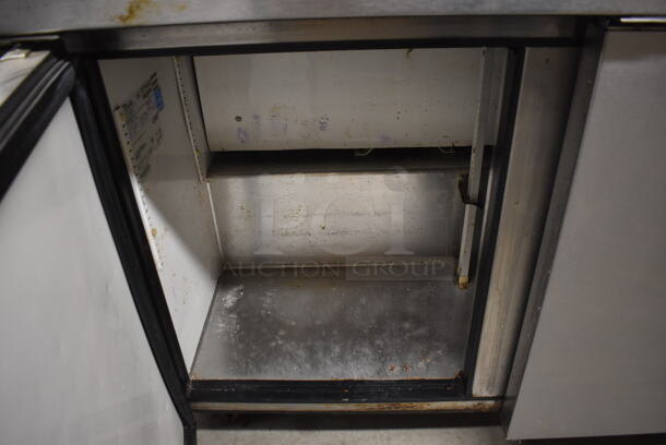 2011 True TUC-72 ENERGY STAR Stainless Steel Commercial 3 Door Undercounter Cooler on Commercial Casters. Missing 1 Caster. 115 Volts, 1 Phase. 72.5x30x35. Tested and Working! - Image 4 of 8