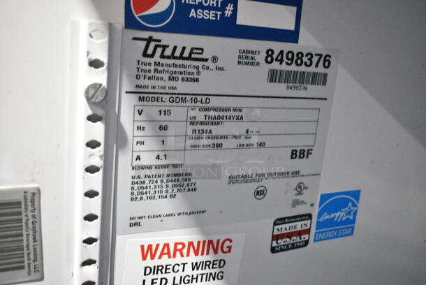True GDM-10-LD Metal Commercial Single Door Reach In Cooler Merchandiser w/ Poly Coated Racks. 115 Volts, 1 Phase. Tested and Working! - Image 3 of 3