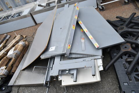 ALL ONE MONEY! Lot of Gray Metal Shelves and Brackets