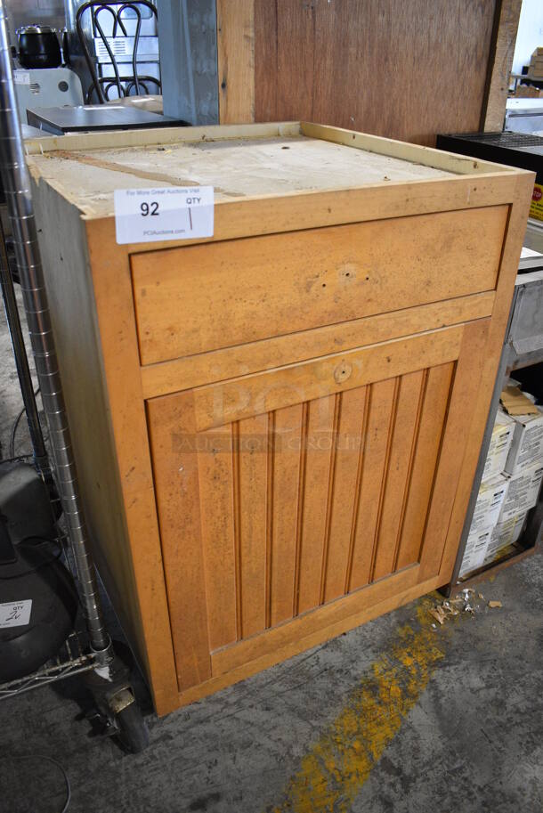 Wood Pattern Cabinet w/ Door and Drawer. 24x24x34.5 - Image 3 of 4