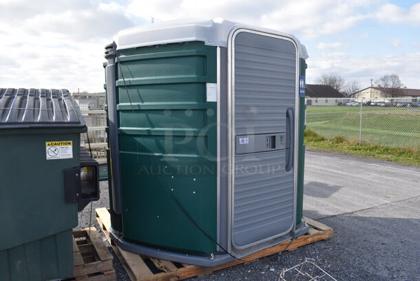 BRAND NEW SCRATCH AND DENT! PolyJohn SA1-1003 We'll Care III Evergreen Wheelchair Accessible Portable Restroom. 96x84x92 - Image 3 of 8