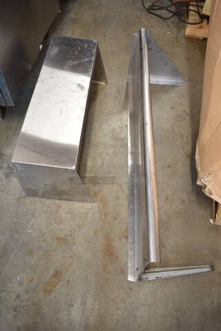 2 Stainless Steel Items; Wall Mount Shelf and Sandwich Board Lid Back. 42x12x13, 28x11x9. 2 Times Your Bid!