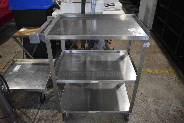 Stainless Steel 3 Tier Cart w/ Push Handle on Commercial Casters. 28x16x32 - Image 1 of 3