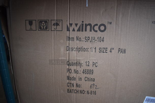 12 BRAND NEW IN BOX! Winco SPJH-104 Stainless Steel Full Size Drop In Bins. 1/1x4. 12 Times Your Bid! - Image 3 of 3