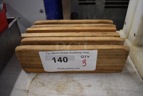3 Wooden Holders. 8x1.5x2.5. 3 Times Your Bid!