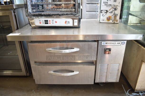 Beverage Air WTRCS36-1-48FLT Stainless Steel Commercial 2 Drawer Chef Base on Commercial Casters. 115 Volts, 1 Phase. Tested and Powers On But Does Not Get Cold - Image 1 of 5