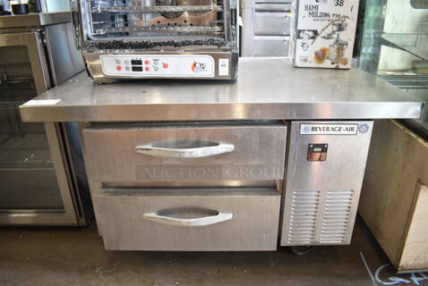 Beverage Air WTRCS36-1-48FLT Stainless Steel Commercial 2 Drawer Chef Base on Commercial Casters. 115 Volts, 1 Phase. Tested and Powers On But Does Not Get Cold