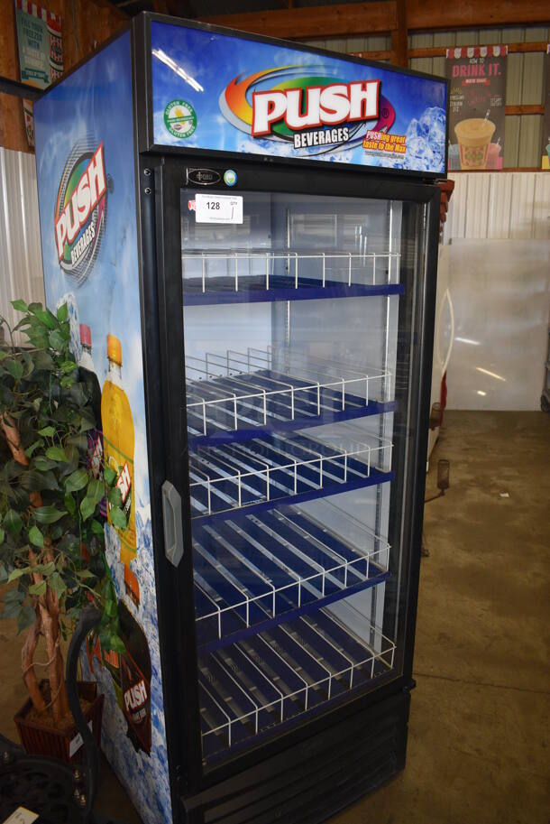 QBD Model CD26-HC Metal Commercial Single Door Reach In Cooler Merchandiser w/ Poly Coated Racks. 115 Volts, 1 Phase. 30x30x79. Tested and Working! - Image 2 of 5