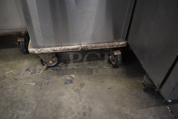 Servolift Eastern Stainless Steel Commercial Tray Return w/ 8 Cut Out Silverware Stand on Commercial Casters.  - Image 5 of 5