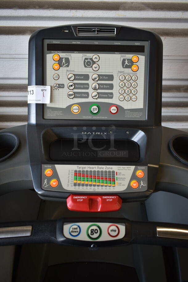 Matrix Ultimate Deck Commercial Floor Style Treadmill. Tested and Working! - Image 5 of 6