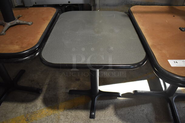 2 Gray Table on Black Metal Table Base. 24x30x30. 2 Times Your Bid!