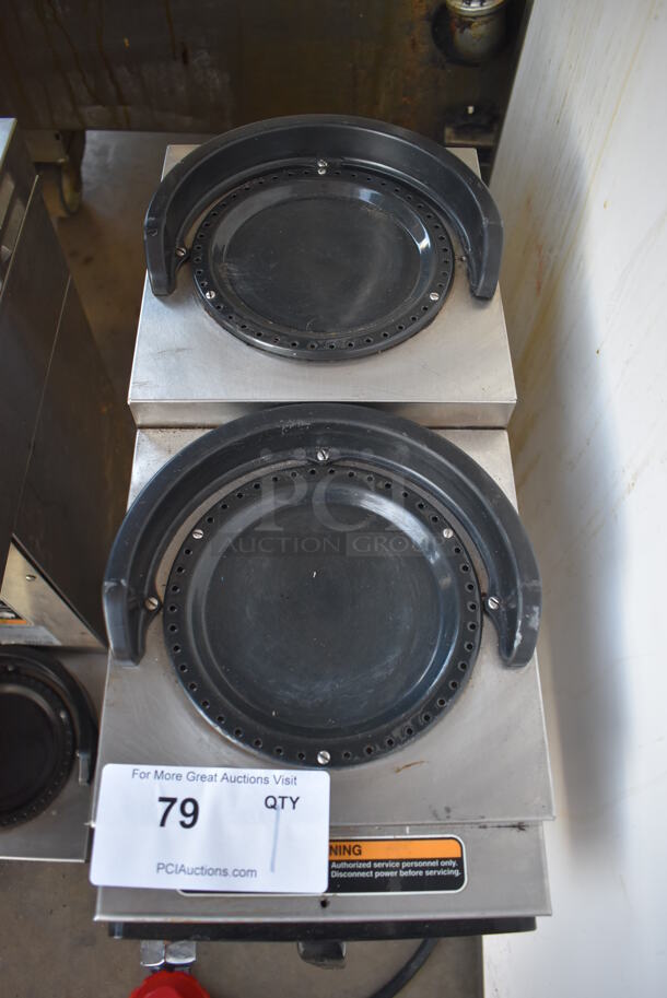 2010 Bunn AXIOM-DV-3 Stainless Steel Commercial Countertop 3 Burner Coffee Machine w/ Hot Water Dispenser and Metal Brew Basket. 120/208-240 Volts, 1 Phase. 8.5x21x21 - Image 2 of 4