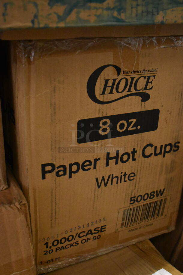 PALLET LOT of 25 BRAND NEW Boxes Including 2 Box 760SOUP6WB Choice 6 oz. White Double Poly-Coated Paper Food Cup - 1000/Case, 50010W Choice 10 oz. White Poly Paper Hot Cup - 1000/Case, 760SOUP32WB Choice 32 oz. White Double Poly-Coated Paper Food Cup - 500/Case, Choice Utility Roll Bags, 3 Box 5002TPJSELCM Lavex Select Compact Jumbo Jr. 550' 2-Ply Toilet Tissue Roll with 7" Diameter - 12/Case, 500LFLAT Choice 9, 12, 16, 20, and 24 oz. Clear Flat Lid with Straw Slot - 50/Pack, 109CARTBLGBK Choice Black Utility / Bussing Cart with Three Shelves - 42" x 20", SRKD-3 Speed Rail, 5008W Choice 8 oz. Tall White Poly Paper Hot Cup - 1000/Case, 3 Box 959SL24 Libbey SL-24 Slate 10 1/2" x 4 3/8" Ultra Bright White Wide Rim Rectangular Porcelain Plate - 12/Case, 2 Box Lavex Jumbo Toilet Paper, 3 Box 347TCL5 Choice 5 oz. Clear Disposable Plastic Tumbler - 500/Case, 966TALLFLDB Choice White Tall-Fold 6" x 13" Dispenser Napkin - 8000/Case 25 Times Your Bid! - Image 10 of 12