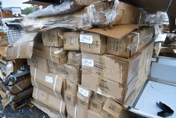 8 Boxes of 4 BRAND NEW SCRATCH AND DENT! Lancaster Table & Seating 164TS1800 18" Cast Iron Table Base Spider. 8 Times Your Bid! May Be Missing Pieces.  - Image 2 of 9