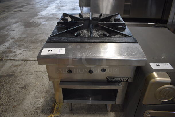 Therma-tek Stainless Steel Commercial Countertop Natural Gas Powered Single Burner Stock Pot Range. 18x26x24