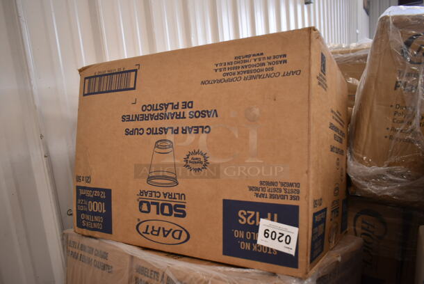 PALLET LOT of 29 BRAND NEW Boxes Including Enjay Gold Embossed Rounds, Lavex Natural Hardwound Roll Towels, 2 Box Silver Visions Cutlery, 612FFL1230 Choice Foil Steam Table Pan Lid - Full Size - 50/Case, 2 Box 500TW10 Choice 10 oz. Translucent Thin Wall Plastic Cold Cup - 2500/Case, 2 Box Dart 10CPWQR Quiet Classic 10 1/4" 3 Compartment White Laminated Round Foam Plate - 500/Case, 3052116 Plastic Kids Cup with Reusable Lid and Curly Straw - 250/Case, 394360M Noble Products Powdered Disposable Vinyl Gloves for Foodservice - 1000/Case, Choice 1 oz Portion Cups, 500CC9 Choice 9 oz. Clear PET Customizable Plastic Squat Cold Cup - 1000/Case, 760SOUP6WPL Choice 6 oz. White Double Poly-Coated Paper Food Cup with Vented Plastic Lid - 250/Case, 795KFTL32RPE Choice 16-32 oz. Round PET Take-Out Lid - 300/Case. 29 Times Your Bid!  - Image 10 of 12