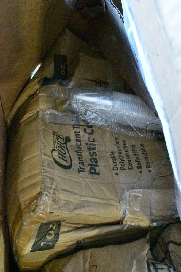 15 BRAND NEW Boxes Including 642TS Solo Lids, 1501405NAT Choice 2 3/4" x 10" Kraft Disposable Silverware / Bakery / Churro Bag - 2000/Case, 612LOB225LBC Choice 2.25 lb. Oblong Foil Take-Out Container with Board Lid - 250/Case, 500TW7 Choice 7 oz. Translucent Thin Wall Plastic Cold Cup - 2500/Case. 15 Times Your Bid!  - Image 4 of 12