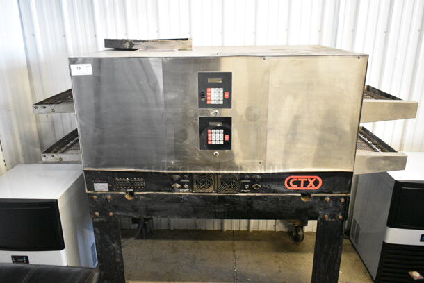 CTX DZ55 Stainless Steel Commercial Electric Powered Double Conveyor Oven on Commercial Casters. 208/230 Volts, 3 Phase. - Image 2 of 9
