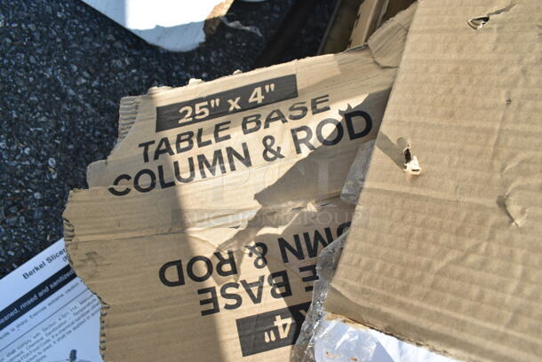 PALLET LOT of 12 BRAND NEW SCRATCH AND DENT! Items Including Flat FBT2084A01 Auto Adjust UR22 Table Base Parts, 164TB5222 Lancaster Table & Seating 5" x 22" Straight Cast Iron Table Base Plate, 164TCOLROD25 Lancaster Table & Seating 25 3/16" Standard Height Table Base Column and Rod, 164TS1000 Lancaster Table & Seating 10" Cast Iron Table Base Spider, 164TCOLRD437 Lancaster Table & Seating 37 1/2" x 4" Bar Height Table Base Column and Rod. 12 Times Your Bid!  - Image 4 of 12