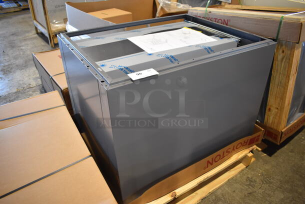 BRAND NEW! Royston Gray Metal Cabinet w/ Drop In Bins. 36x29x27 - Image 2 of 5