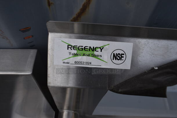 BRAND NEW SCRATCH AND DENT! Regency 600S31824 Stainless Steel Commercial 3 Bay Sink w/ Legs. Bays 18x23 - Image 4 of 4