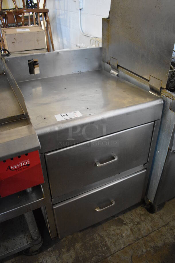 Stainless Steel Commercial Counter w/ 2 Drawers and Back Splash. 24x24x38.5 - Image 2 of 6