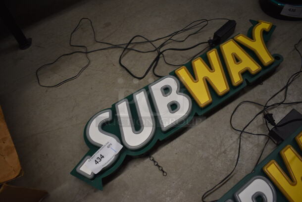 Subway Light Up Sign. 34x2.5x9. Tested and Working! - Image 2 of 5