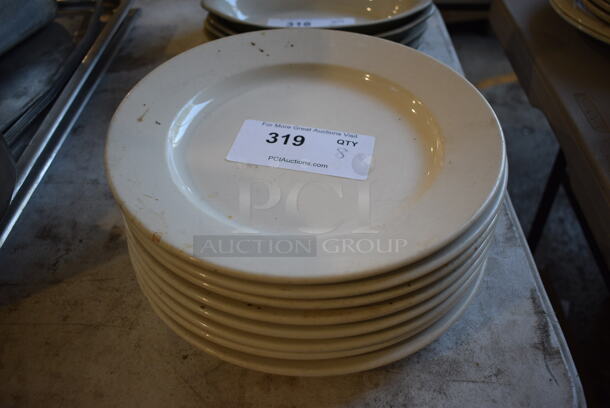 8 White Ceramic Plates. 11x11x1.5. 8 Times Your Bid!