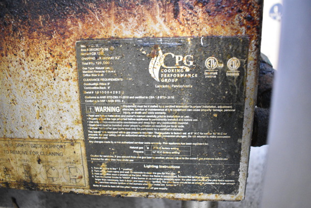 2019 Cooking Performance Group CPG 351CRCPG36 Stainless Steel Commercial Countertop Natural Gas Powered Charbroiler Grill. 120,000 BTU.   - Image 5 of 5