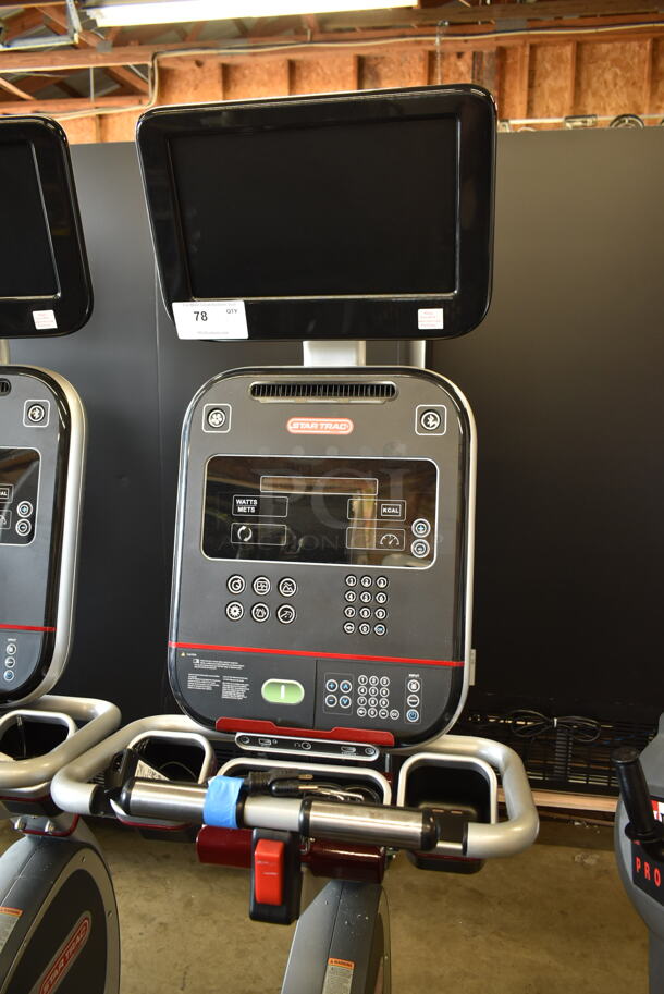 Star Trac Metal Commercial Floor Style Stationary Exercise Bicycle w/ Monitor and Heart Rate Handle Grip Monitors. Tested and Working! - Image 2 of 4
