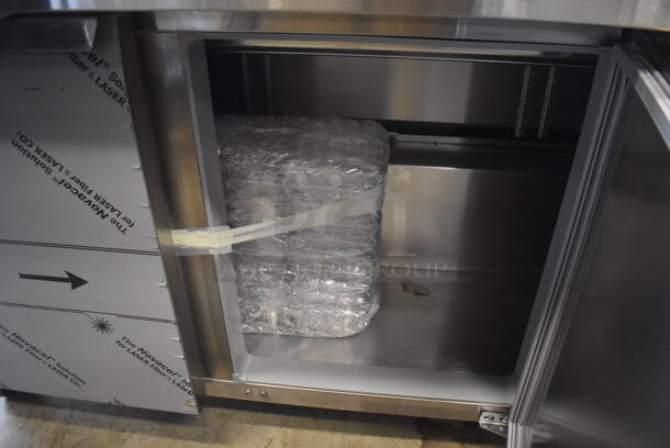 BRAND NEW! Continental SW72-30M Stainless Steel Commercial Sandwich Salad Prep Table Bain Marie Mega Top on Commercial Casters. 115 Volts, 1 Phase. 72x34x42. Tested and Working! - Image 8 of 9