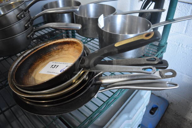6 Various Metal Skillets. Includes 14x7.5x2. 6 Times Your Bid!
