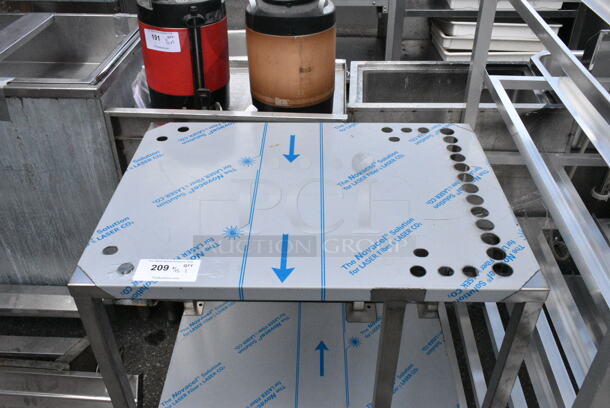 BRAND NEW! Stainless Steel Table w/ Holes and Under Shelf. - Image 3 of 4