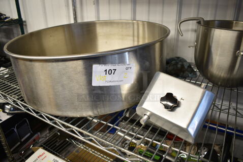 2 Metal Items; Meat Slicer Sharpening Blade and Metal Cotton Candy Machine Bowl. 2 Times Your Bid!