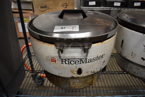 RiceMaster Town RM-55N-P Metal Commercial Natural Gas Powered Countertop Rice Cooker. 19x19x18