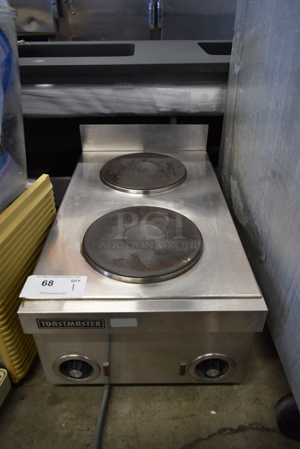 Toastmaster 1132 Stainless Steel Commercial Countertop Electric Powered 2 Burner Range. 240 Volts, 1 Phase. 