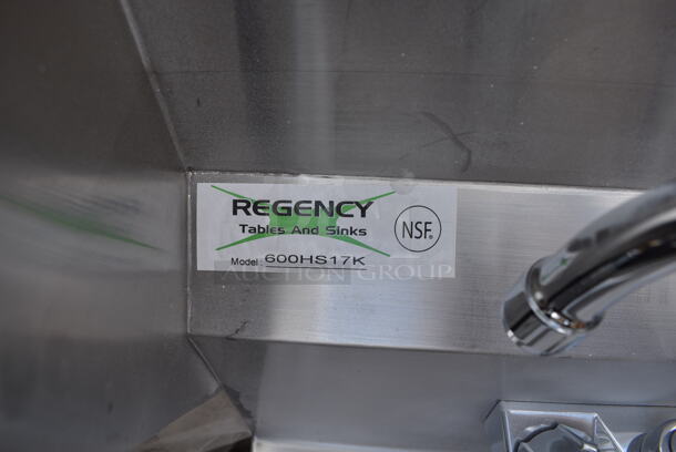 BRAND NEW SCRATCH AND DENT! Regency 600HS17K 17" x 15" Wall Mounted Hands-Free Hand Sink.  - Image 7 of 7