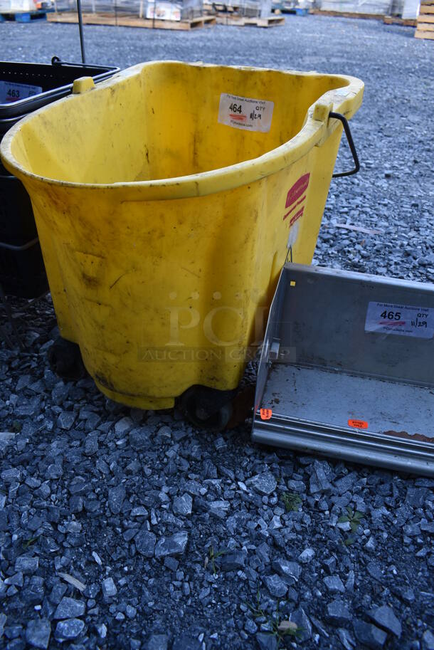 Yellow Poly Mop Bucket on Casters. 16x20x17 - Image 3 of 4