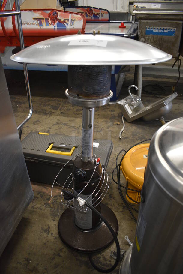 Hampton Bay Model HPS-C-GH Metal Commercial Table Top Propane Gas Patio Heater. 11,000 BTU. 21x21x38 - Image 1 of 4