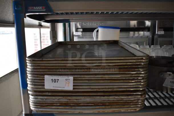 19 Metal Full Size Baking Pans. 18x26x1. 19 Times Your Bid!