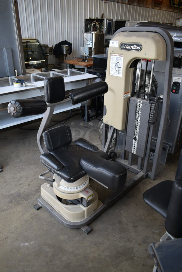 Nautilus Metal Commercial Floor Style Rotary Torso Exercise Machine. - Image 1 of 7