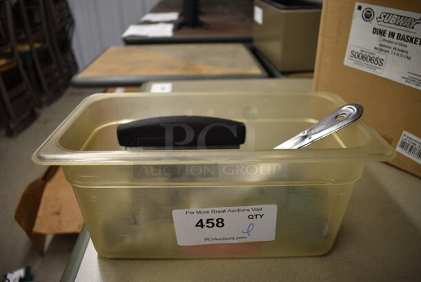 ALL ONE MONEY! Lot of Various Utensils Including Dough Cutter, Serving Spoon in Poly 1/3 Size Drop In Bin! - Image 3 of 3