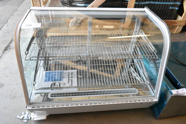 BRAND NEW SCRATCH AND DENT! Avantco 360BCC35HCW 34 1/5" White Refrigerated Countertop Bakery Display Case with LED Lighting. See Pictures for Broken Glass. 115 Volts, 1 Phase. Tested and Working! - Image 2 of 10